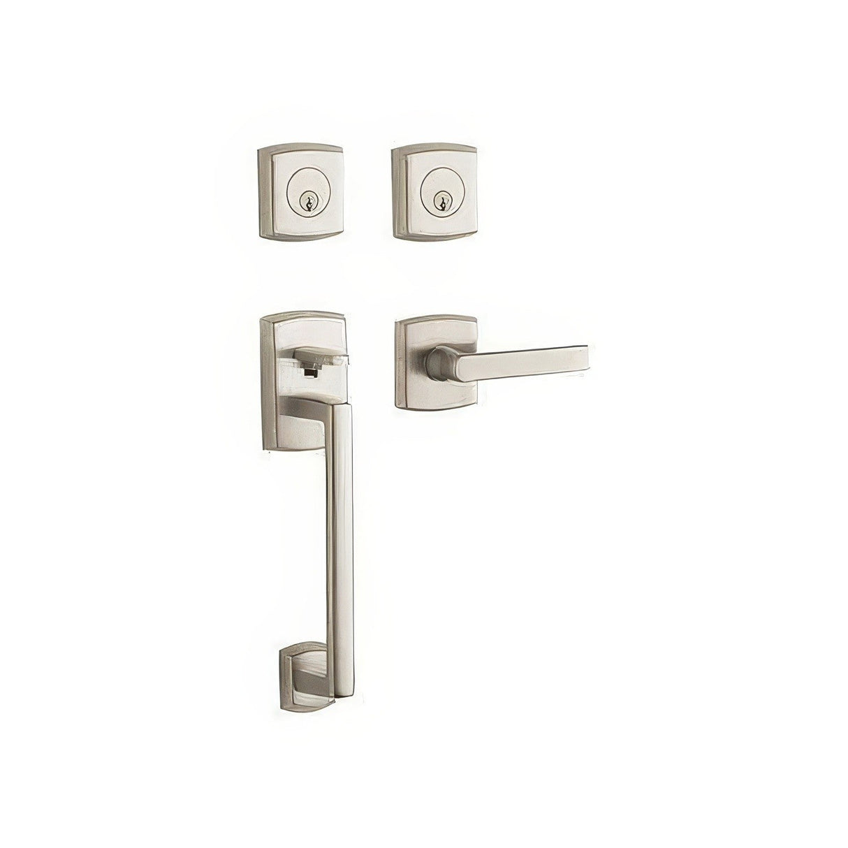 Baldwin 85386056LDBL lifetime satin nickel double cylinder handleset