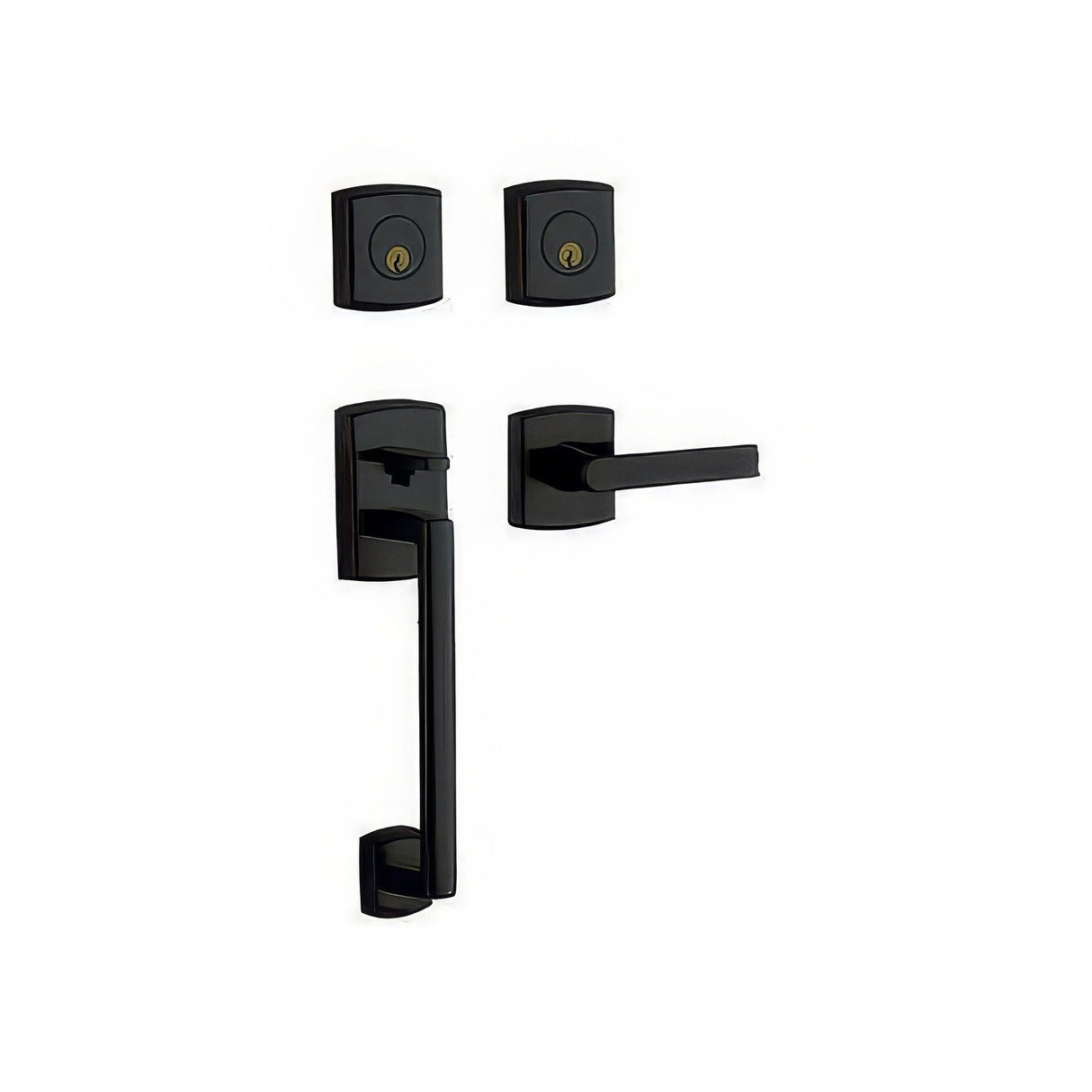 Baldwin 85386190LDBL satin black double cylinder handleset
