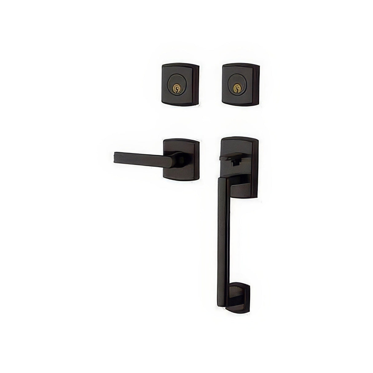 Baldwin 85386402RDBL distressed oil rubbed bronze double cylinder handleset