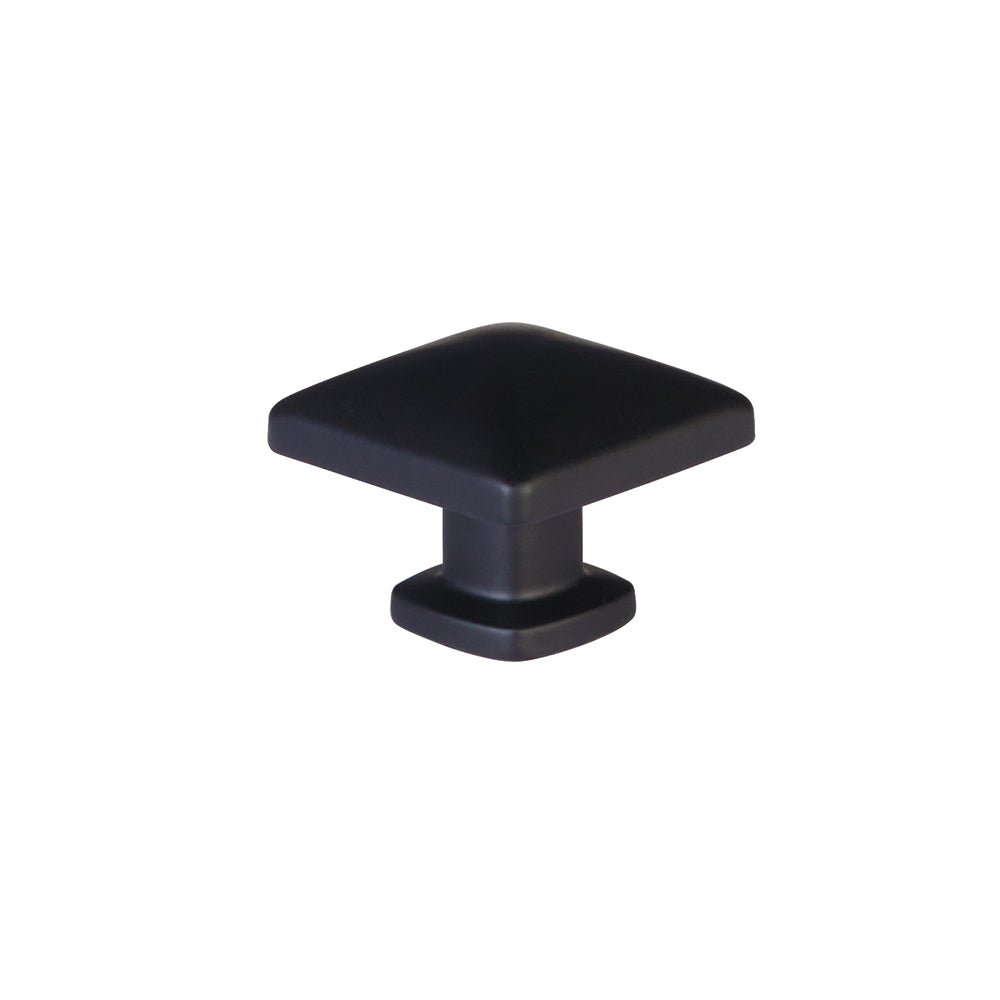 Emtek 1-1/4" Square Cabinet Knob in Flat Black