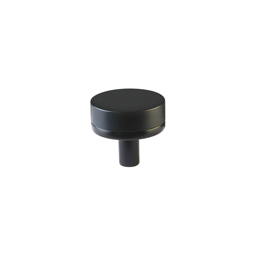 Emtek Stem with Knurled Knob Select Cabinet Knob in Flat Black