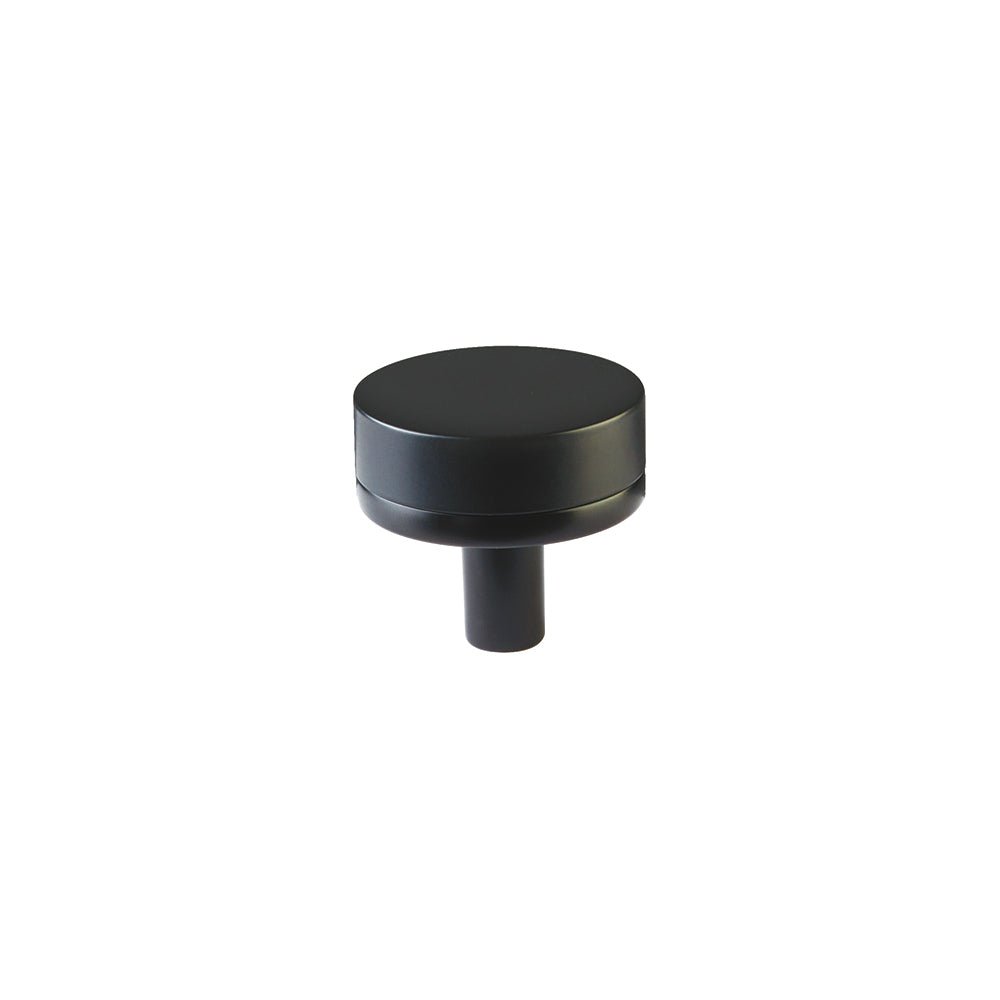 Emtek Stem with Knurled Knob Select Cabinet Knob in Flat Black
