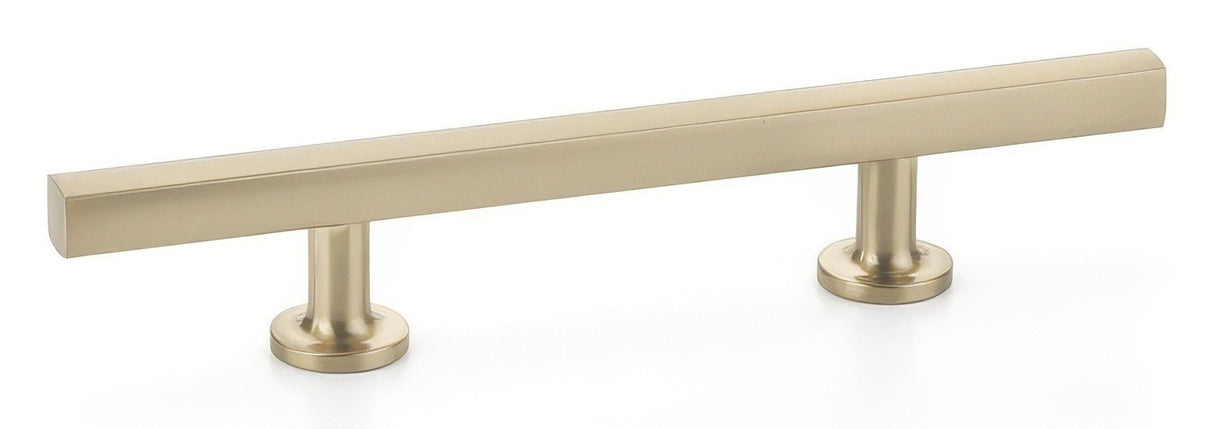 Emtek 86682US4 satin brass square cabinet pull