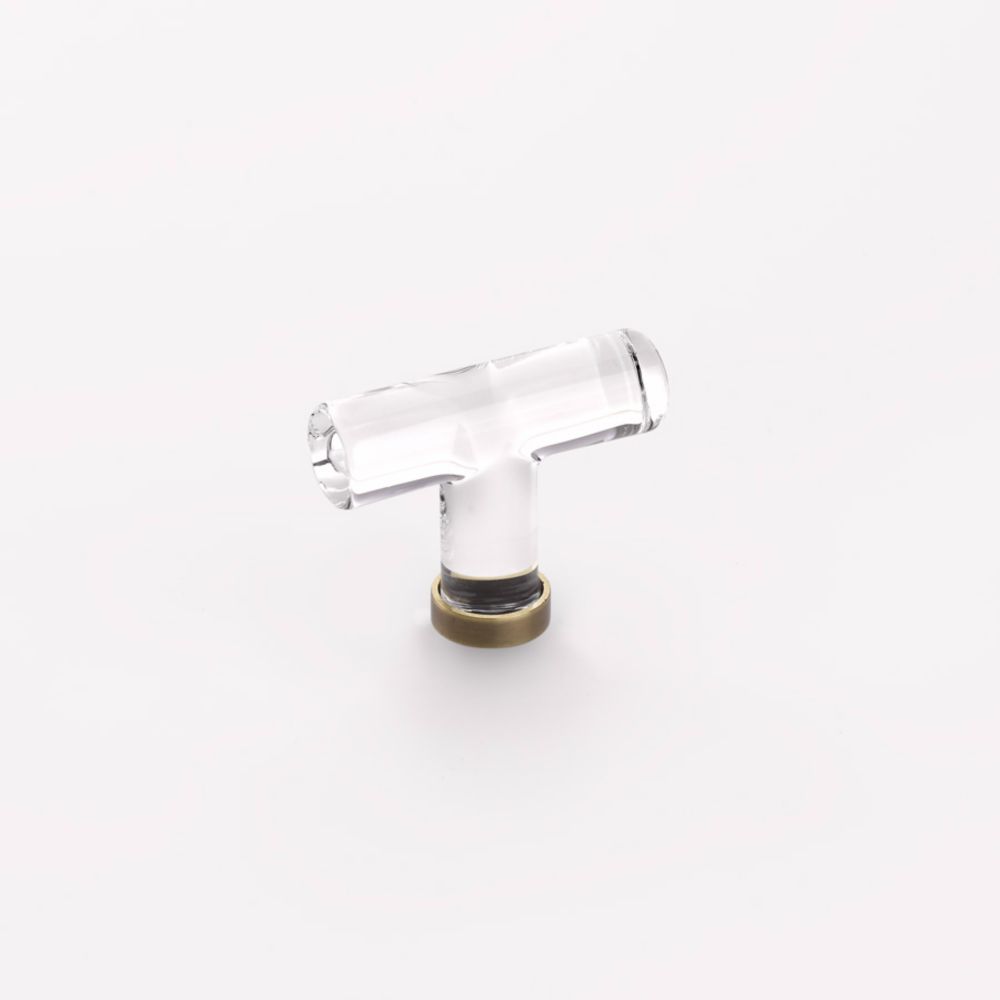 Emtek 2-1/8" Glass Cabinet Knob in French Antique Brass