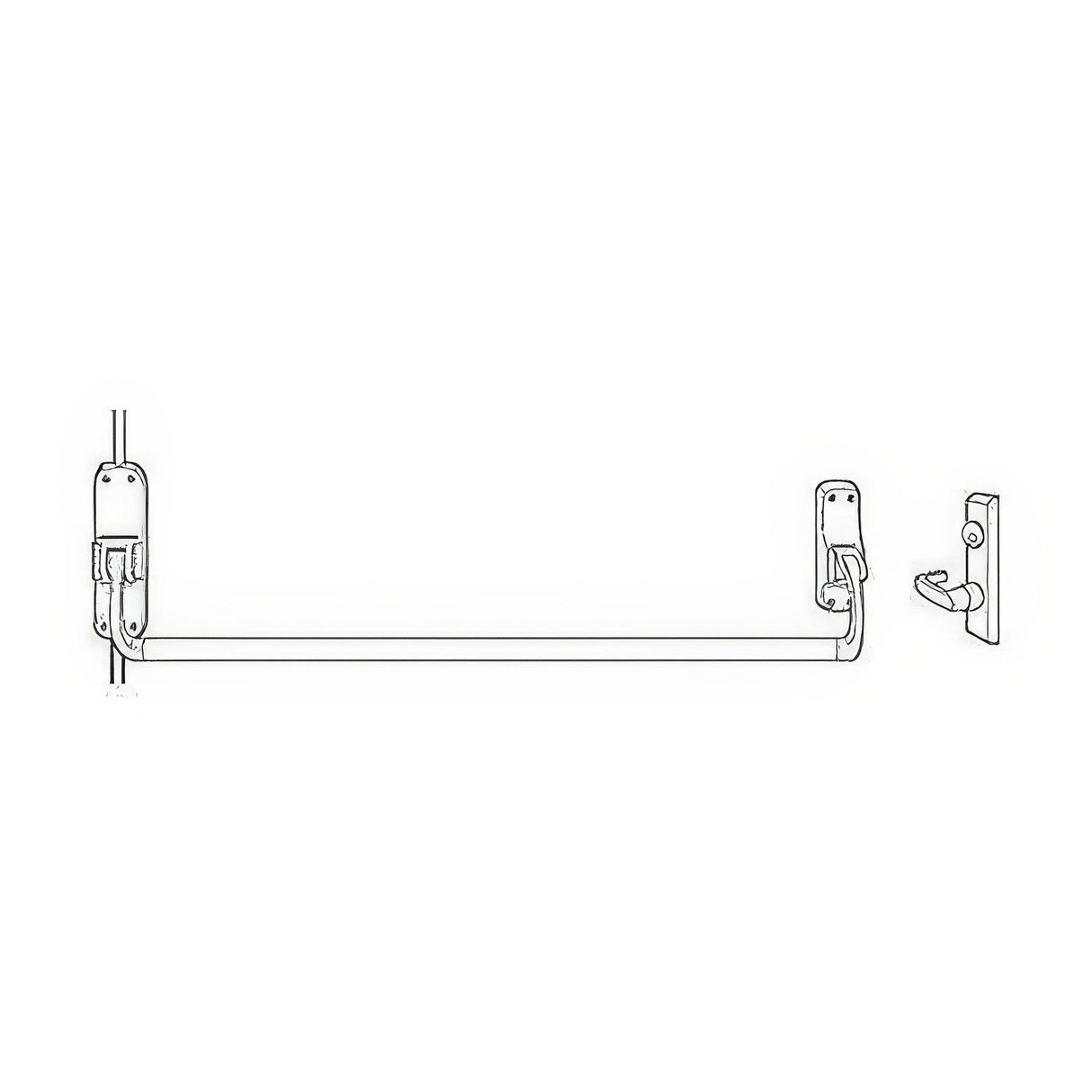Von Duprin 8827L26D3LHR satin chrome rod exit device