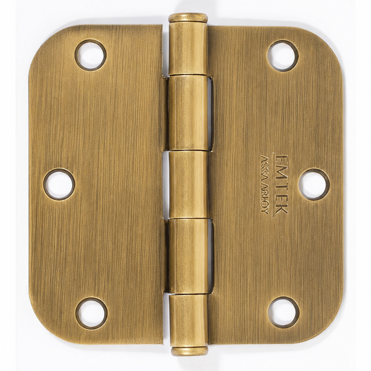 Emtek 91033US7 91033US 3.5" x 3.5" Plain Bearing 5/8" Radius Corners Mortise Hinge - Pair Antique Brass