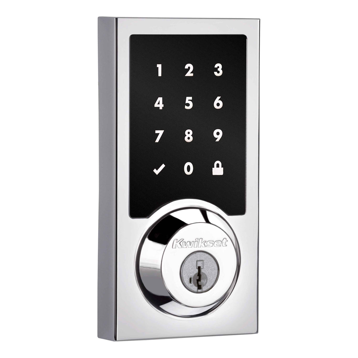Kwikset 918CNTZW700 Contemporary Home Connect Touchscreen Connected Smart Lock Deadbolt in Polished Chrome