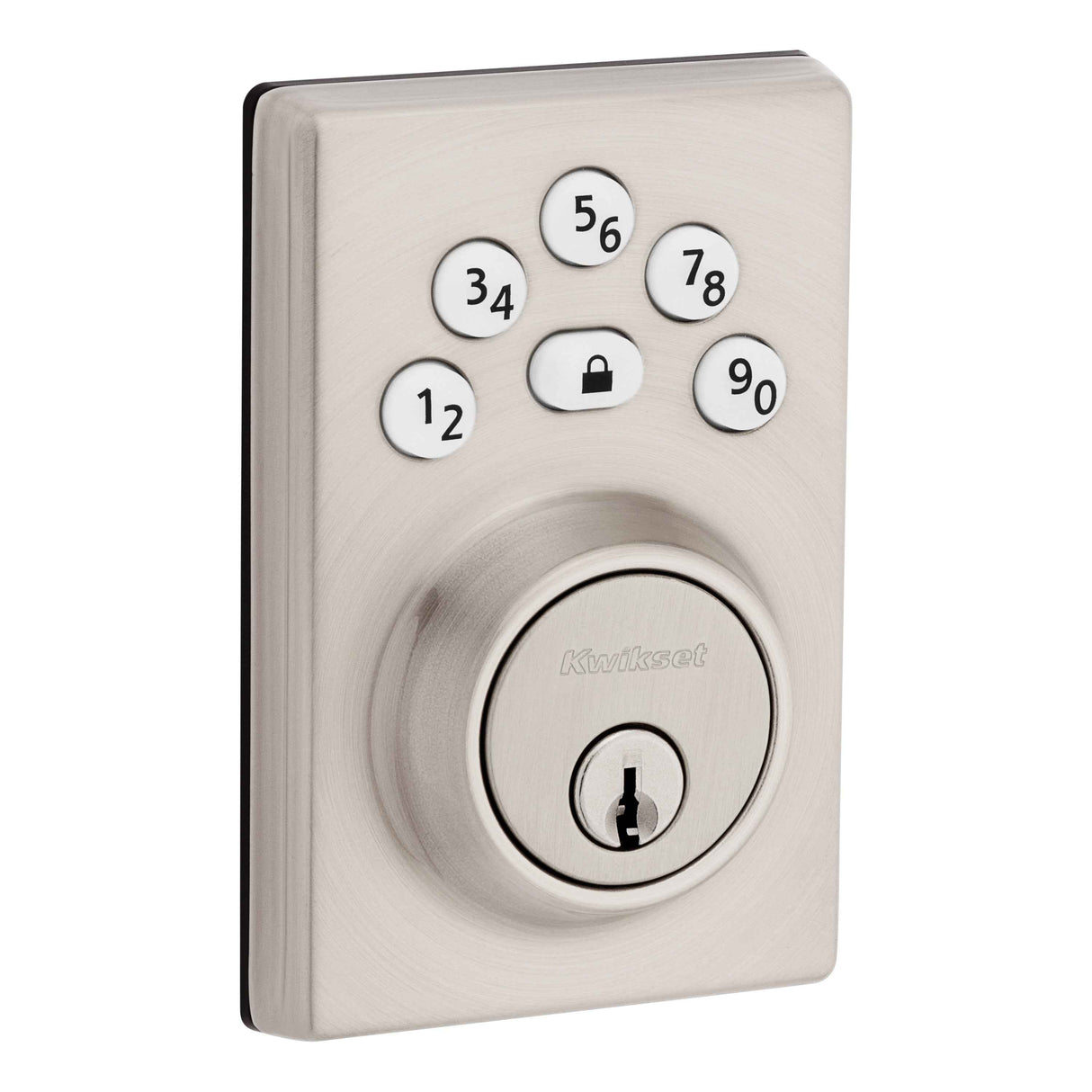 Kwikset 9240CNT Contemporary Powerbolt Electronic SmartCode Deadbolt in Satin Nickel