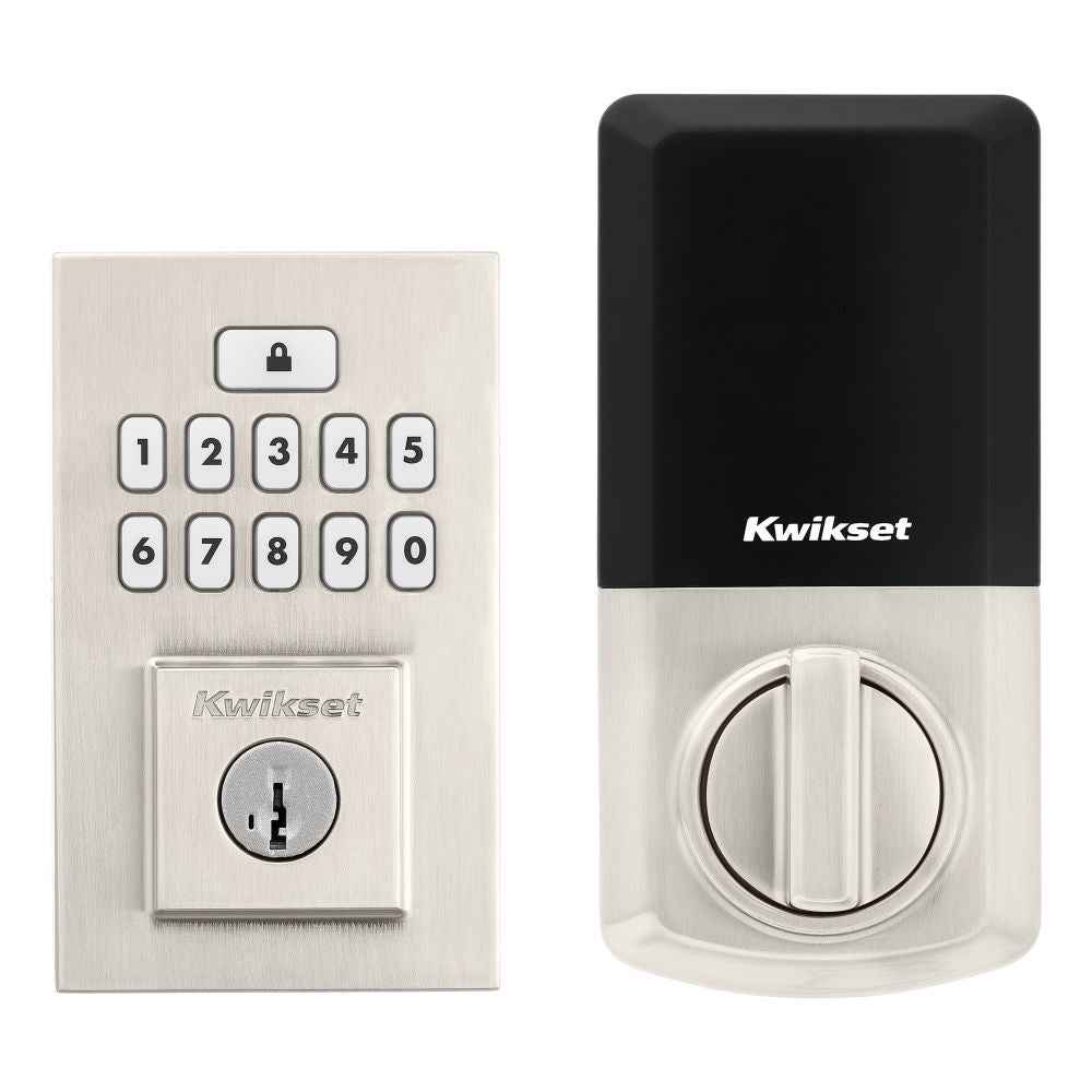 Kwikset SmartCode Electronic Deadbolt with SmartKey in Satin Nickel