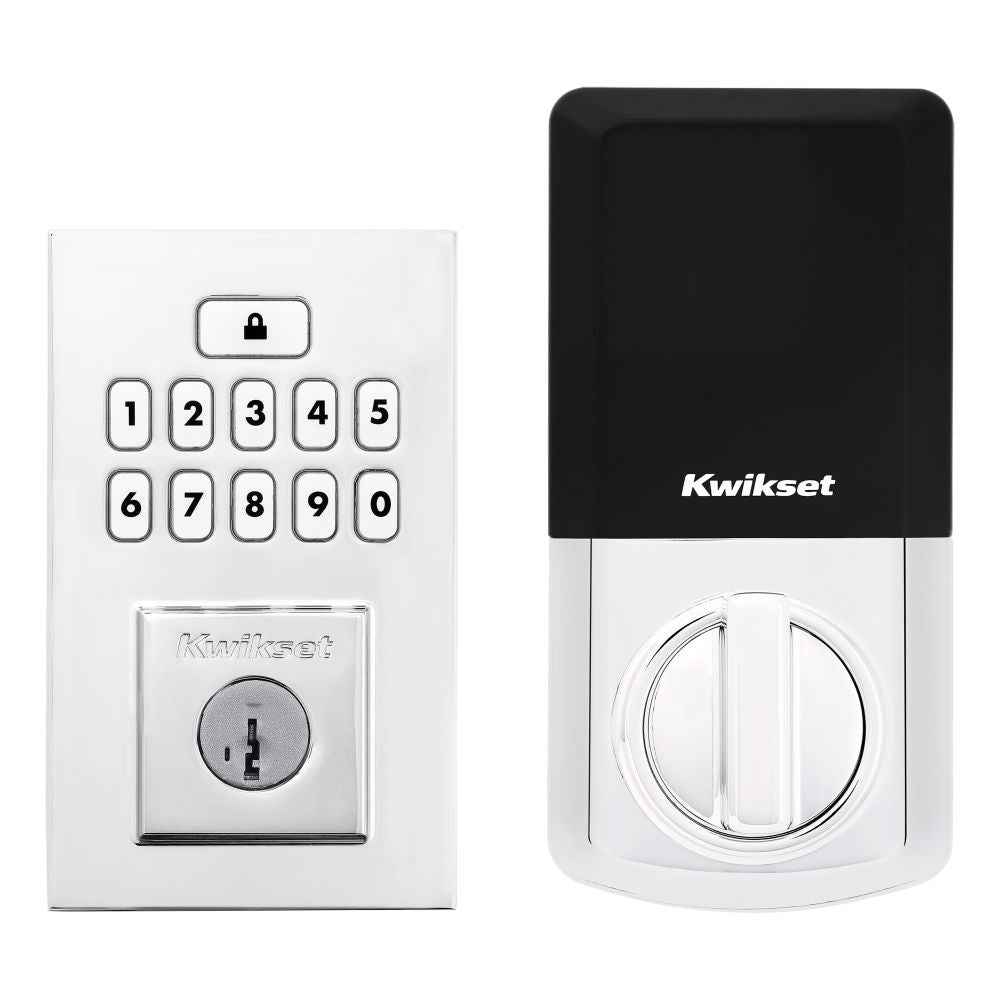 Kwikset SmartCode Electronic Deadbolt with SmartKey in Bright Chrome