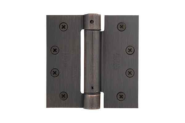 Emtek of 4" x 4" Square UL Steel Spring Hinges Medium Bronze Finish - Steel Based Hinge Finishes Compliment, Doesn't Match * in Satin Nickel