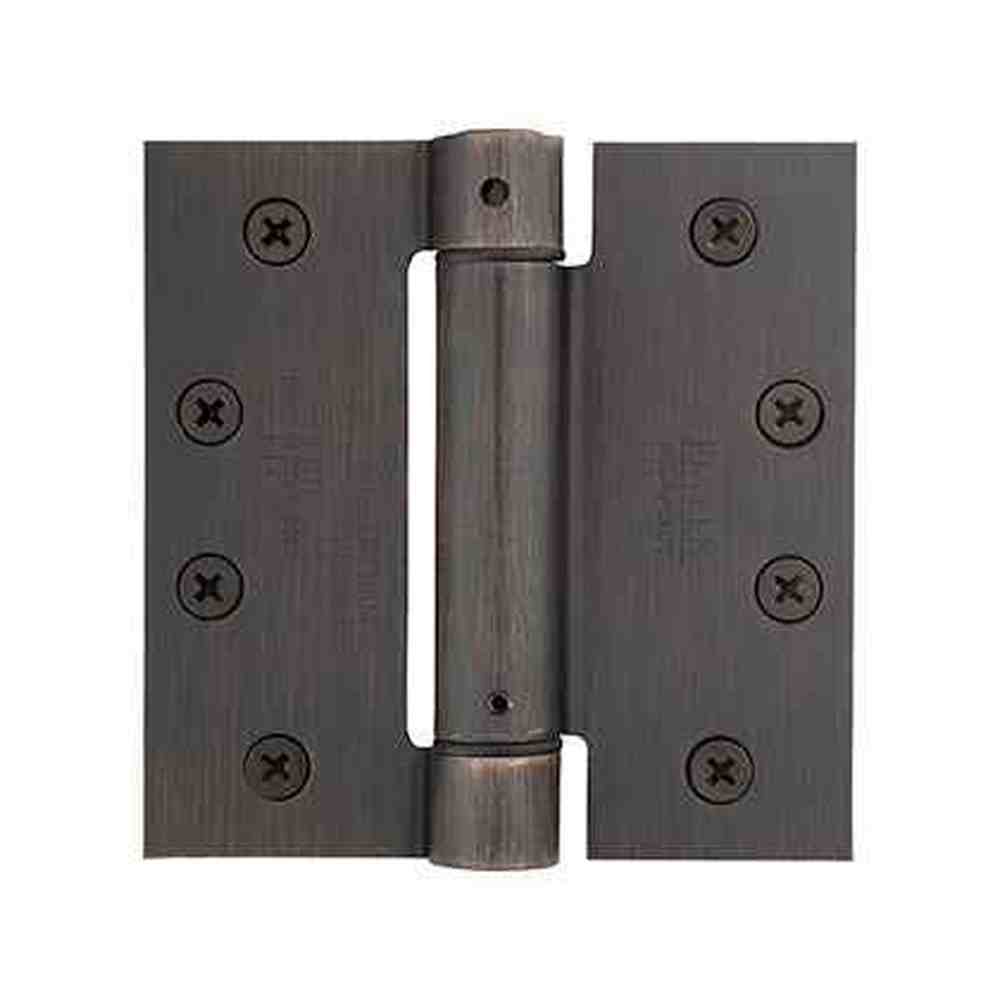 Emtek of 4" x 4" Square UL Steel Spring Hinges Medium Bronze Finish - Steel Based Hinge Finishes Compliment, Doesn't Match * in Satin Nickel