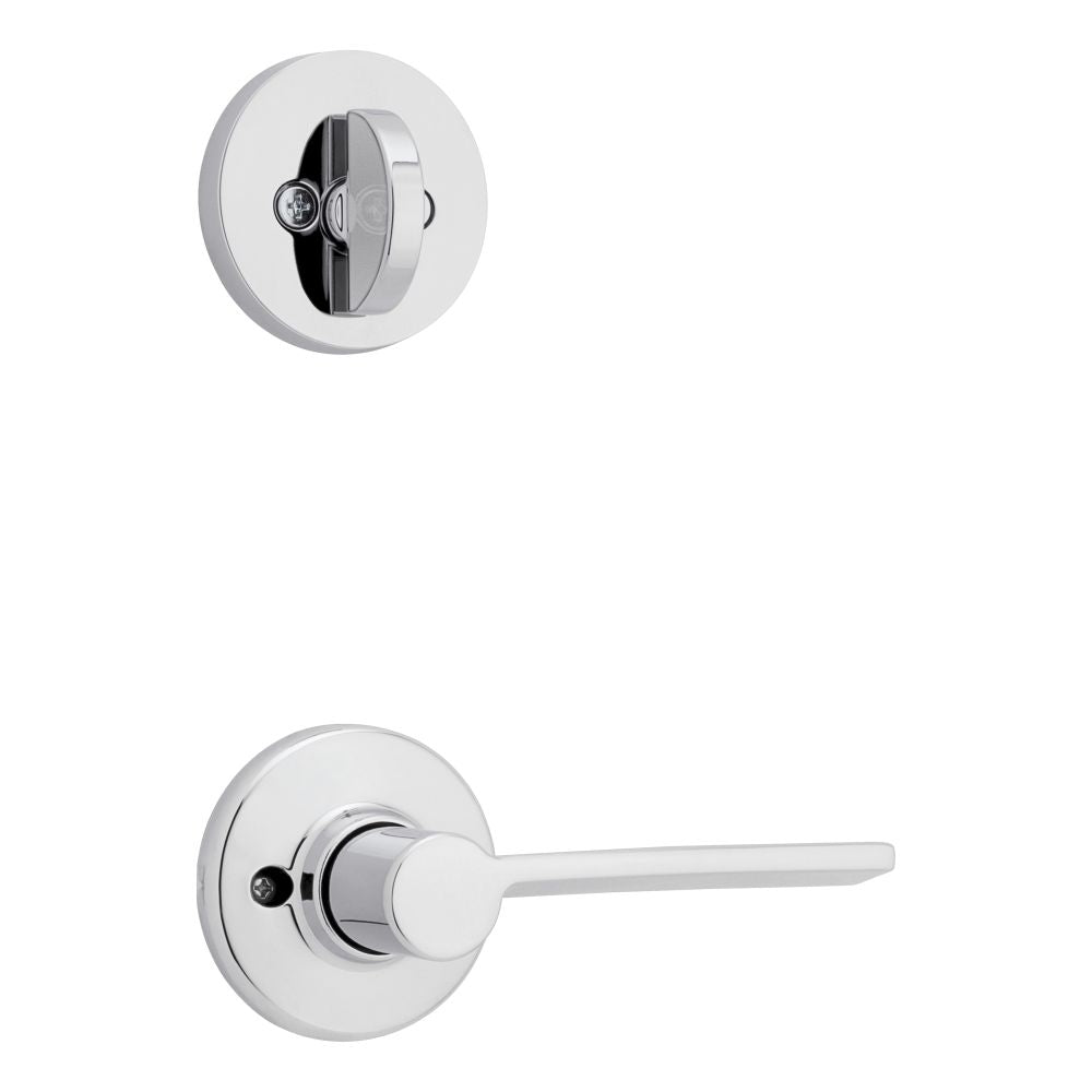 Kwikset Ladera Handleset Trim with Round Rose in Bright Chrome
