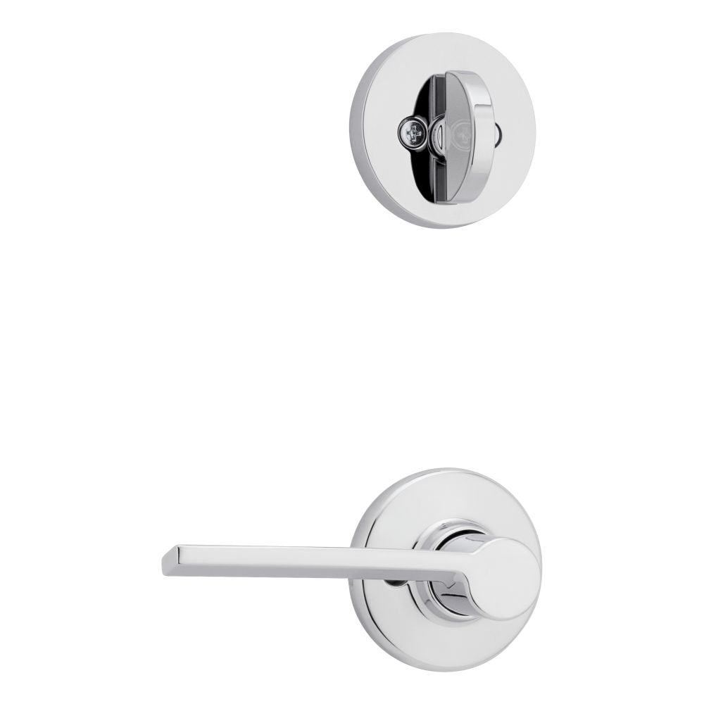 Kwikset Ladera Handleset Trim with Round Rose in Bright Chrome