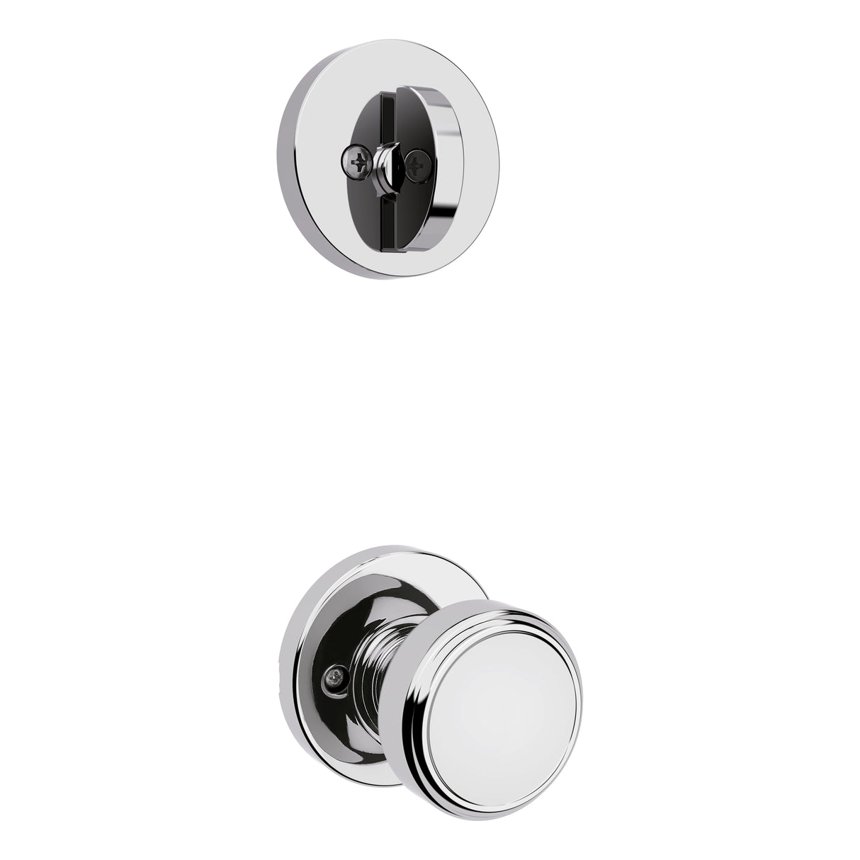 Kwikset Maven Handleset Trim with Round Rose in Bright Chrome