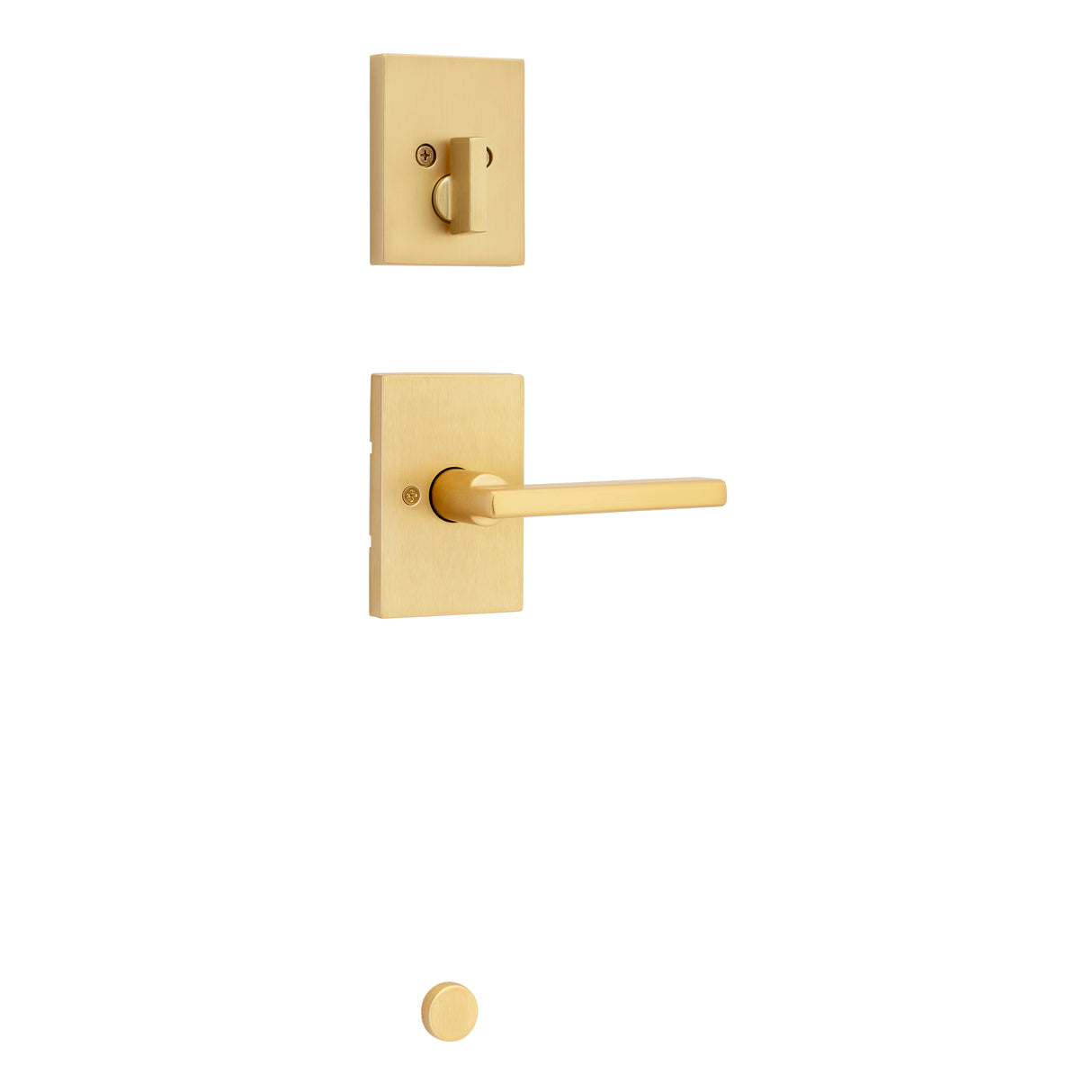 Kwikset Halifax Handleset Trim in Satin Brass