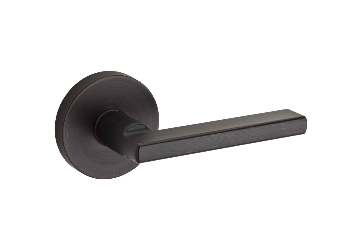 Kwikset Halifax Handleset Trim with Round Rose in Venetian Bronze