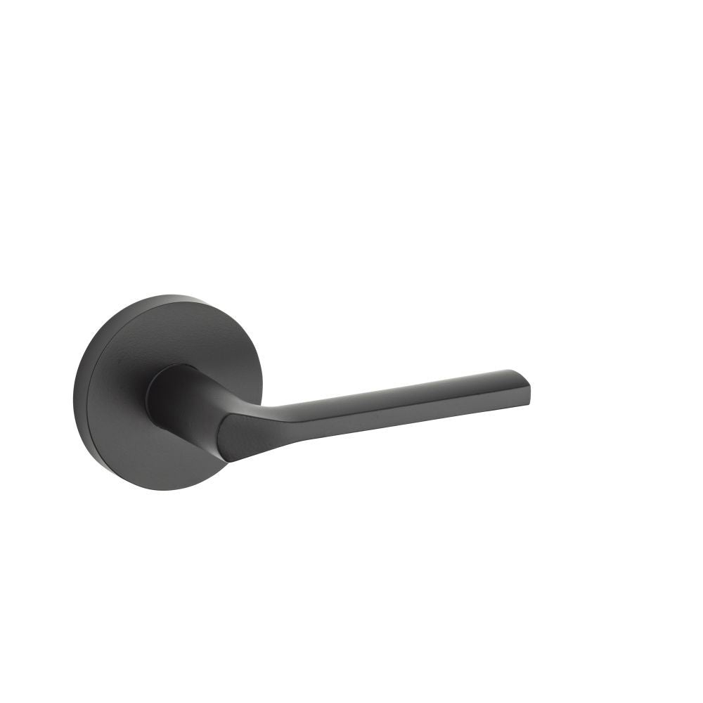 Kwikset Single Handleset Trim with Round Rose in Matte Black