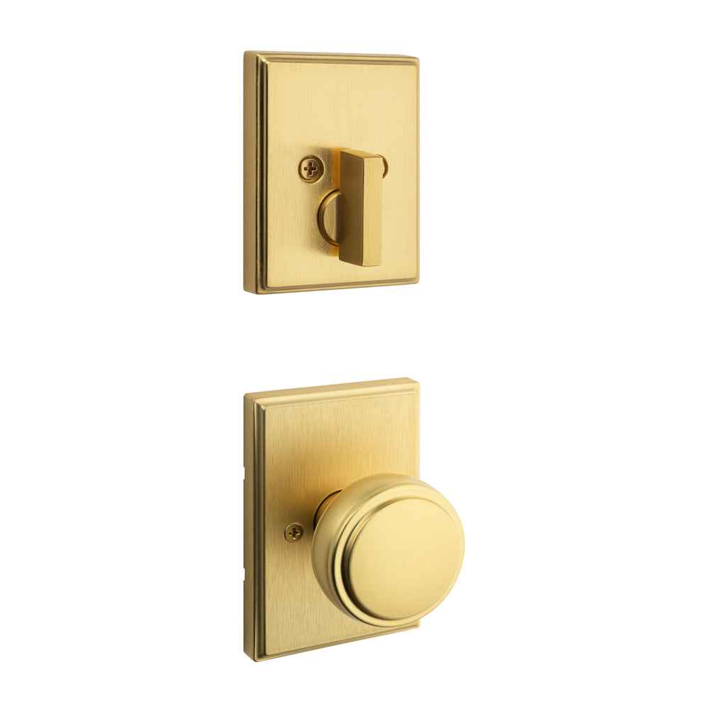 Kwikset Traditional Handleset Trim in Satin Brass