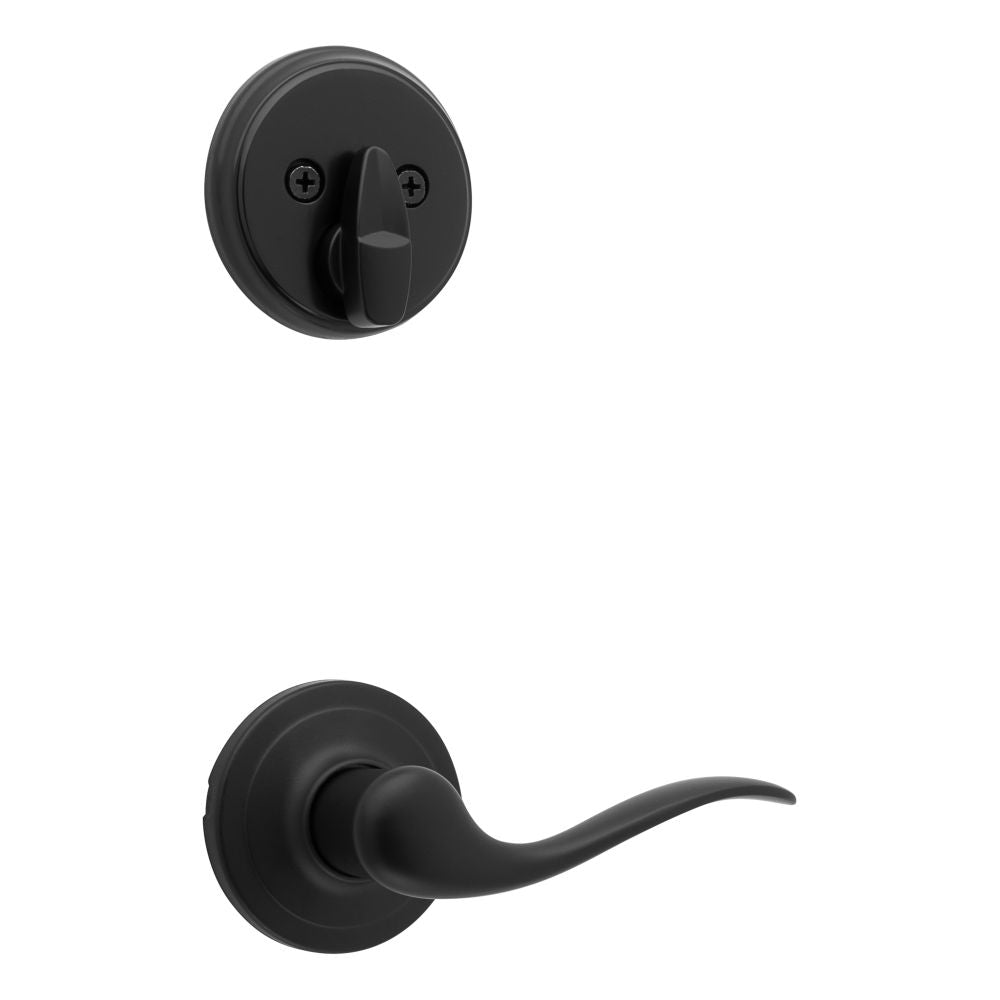 Kwikset Tustin Handleset Trim in Matte Black