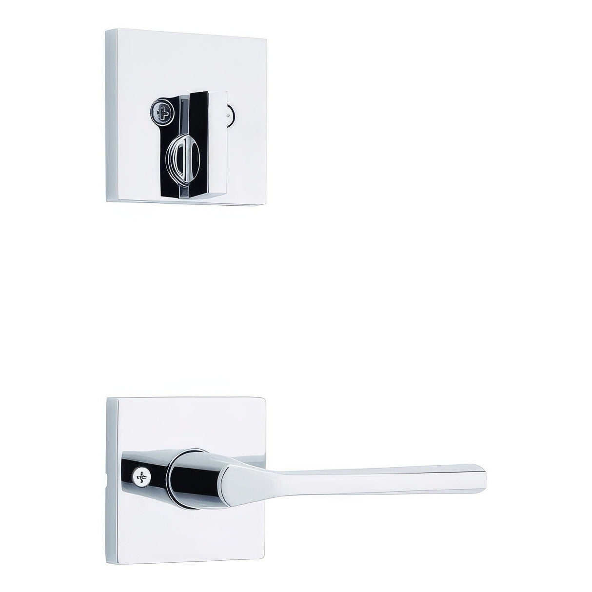 Kwikset 971LSLSQT-26 bright chrome handleset trim pack
