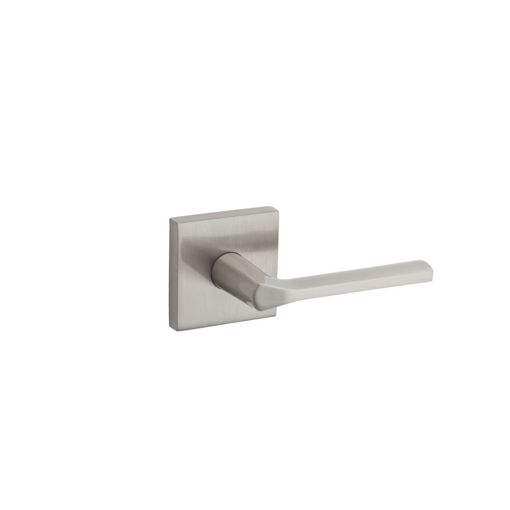 Kwikset Dummy Interior Lisbon Handleset Trim with Square Rose in Satin Nickel