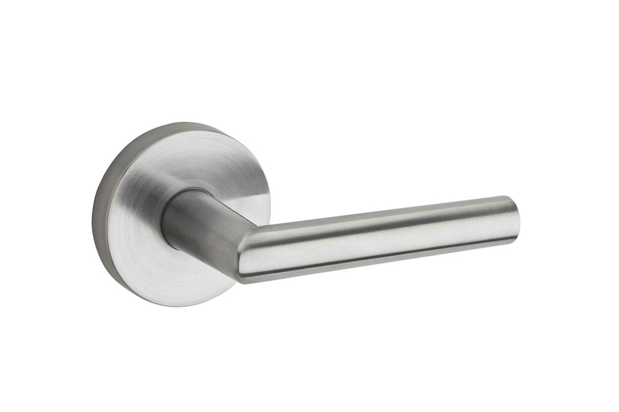 Kwikset Milan Handleset Trim with Round Rose in Satin Chrome