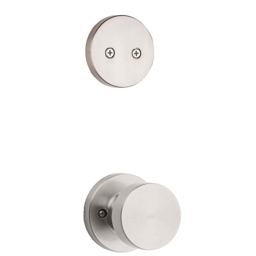 Kwikset Pismo Handleset Trim with Round Rose in Satin Nickel