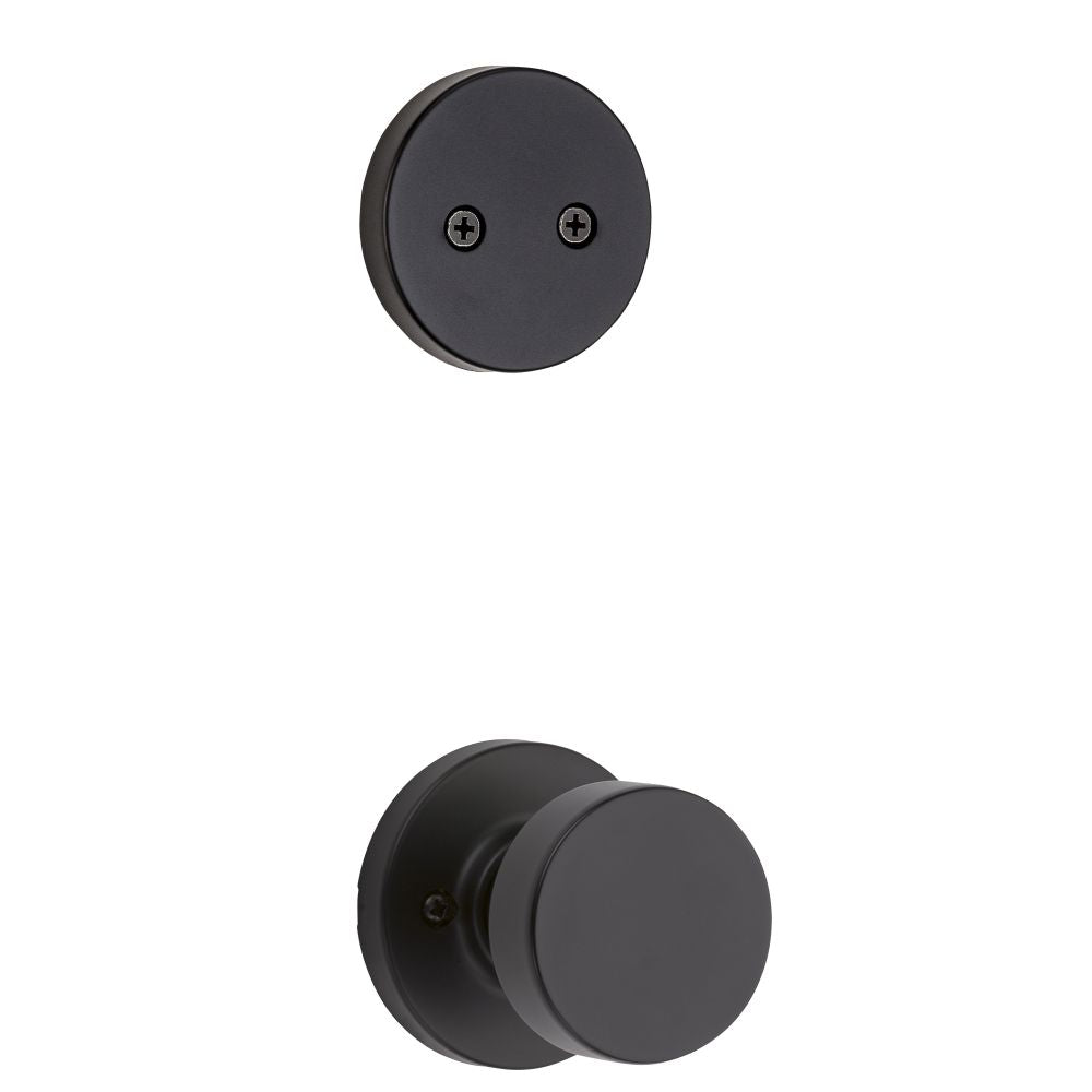 Kwikset Pismo Handleset Trim with Round Rose in Matte Black