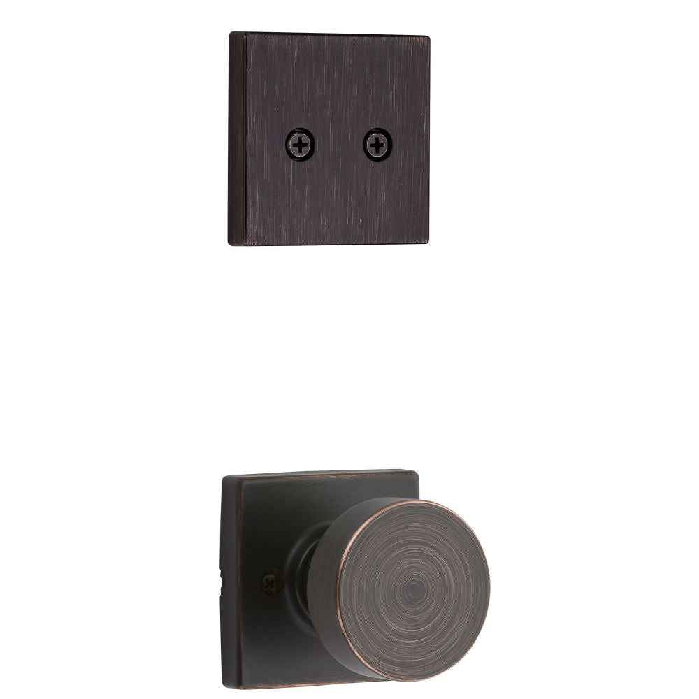 Kwikset Pismo Handleset Trim with Square Rose in Venetian Bronze
