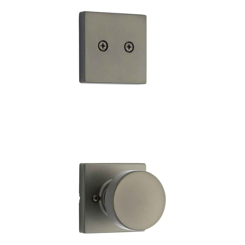 Kwikset Pismo Handleset Trim with Square Rose in Gunmetal