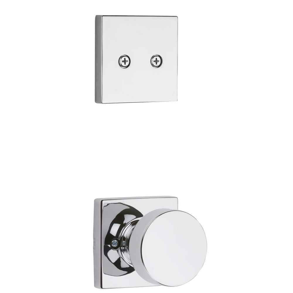 Kwikset Pismo Handleset Trim with Square Rose in Bright Chrome