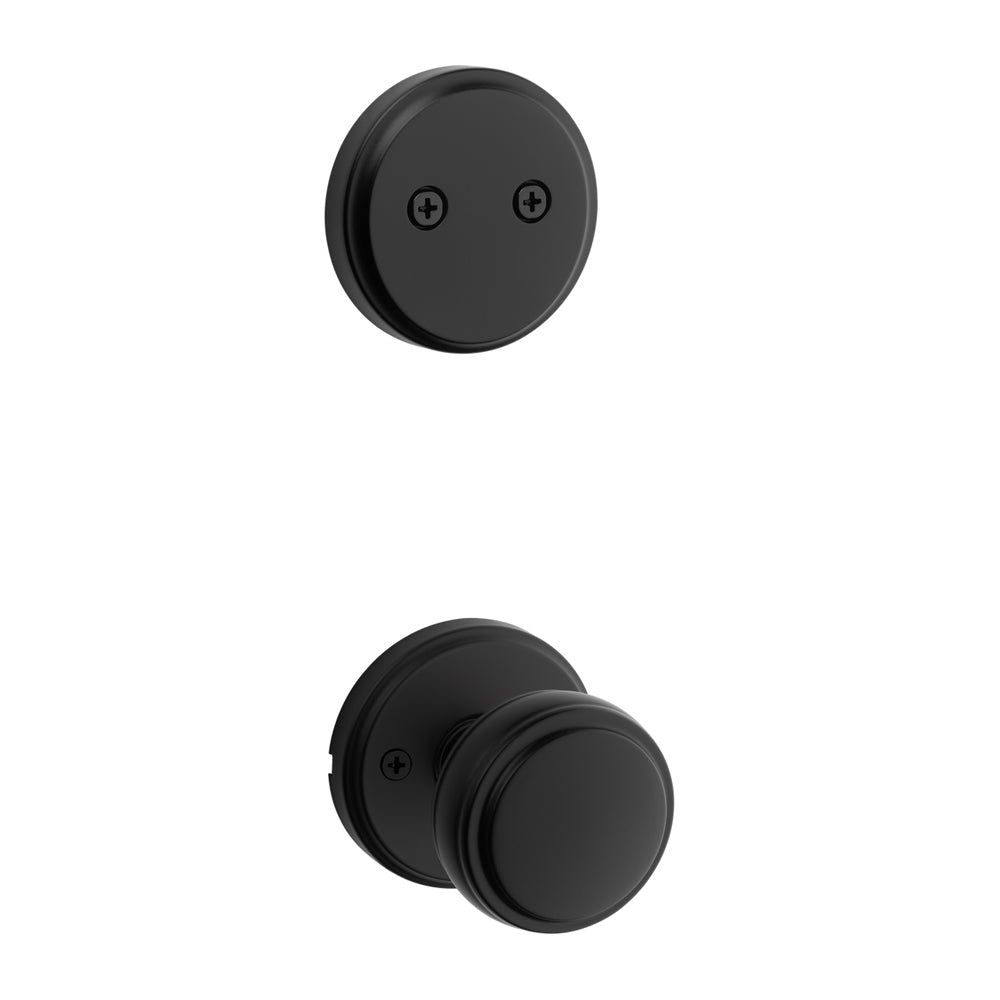 Kwikset Traditional Handleset Trim with Round Rose in Matte Black