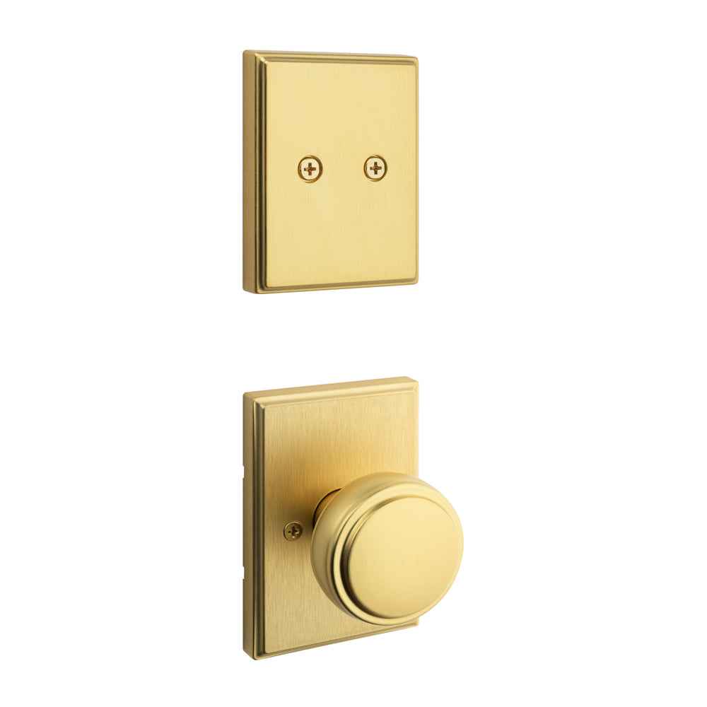 Kwikset Traditional Handleset Trim in Satin Brass