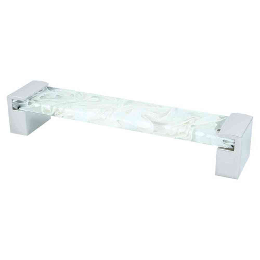 R. Christensen 9767-1000-P polished chrome/white acrylic cabinet pull handel