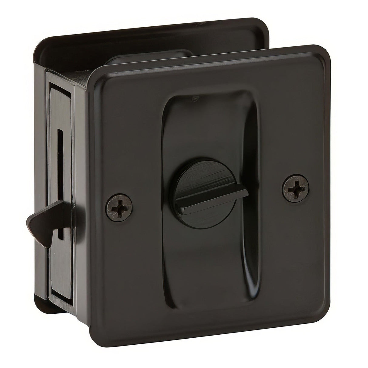 Ives 991B613 sliding door lock in satin stainless, additional view