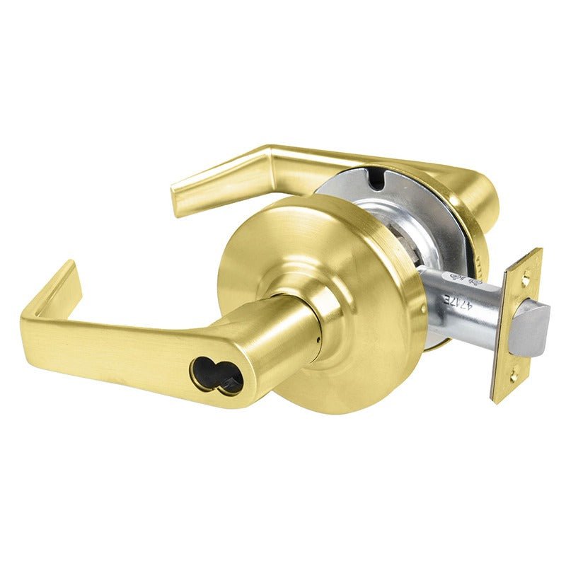 Schlage Commercial ALX70LSAT606 satin brass keyed entry lever