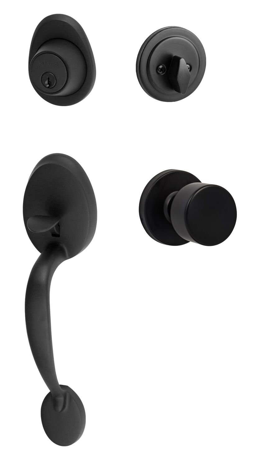 Sure-Loc AT507-BG-RD FBL flat black single cylinder handleset
