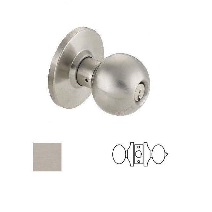 Cal-Royal BA20-32D-2-3/8 satin stainless steel privacy door knob