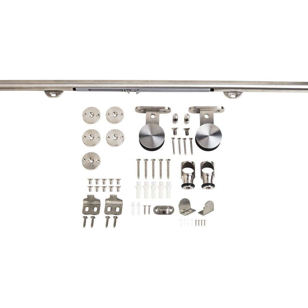 Hardware Resources BDH-05SS-72-R stainless steel barn door hardware kit