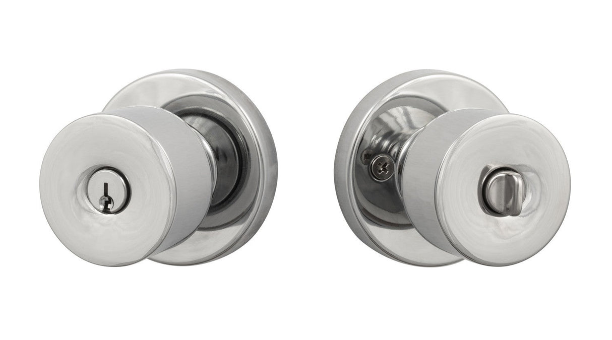 Sure-Loc Hardware BG107 26 Bergen keyed entry knob in polished chrome, additional view