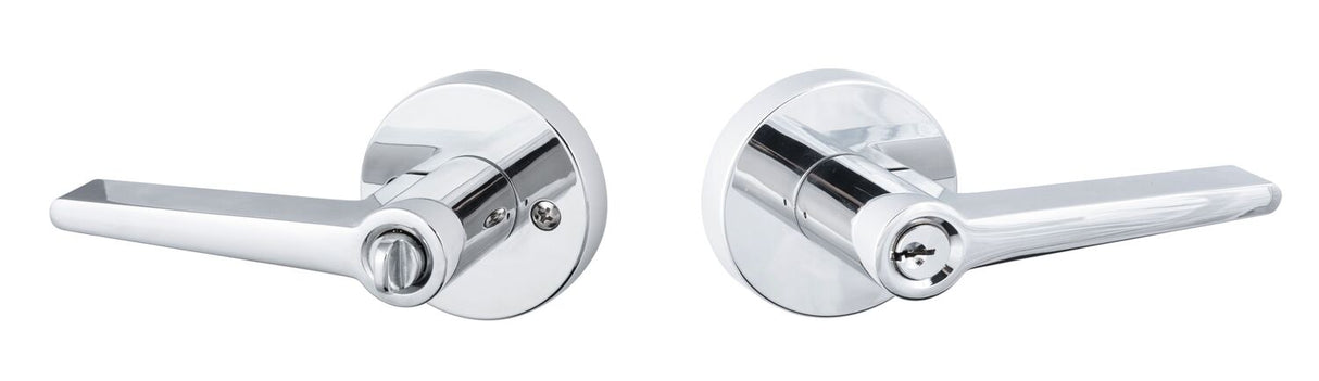 Sure-Loc Hardware BS107-RD 26 keyed entry keyed entry door lever in polished chrome, additional view