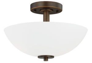 Vaxcel C0073 C0072 13" Glendale Steel Semi-Flush Mount Sienna Bronze