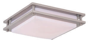 Vaxcel C0152 12" Horizon Plastic LED Flush Mount Satin Nickel