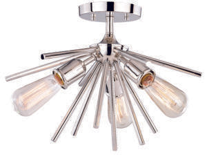 Vaxcel C0163 17" Estelle Steel Semi-Flush Mount Polished Nickel