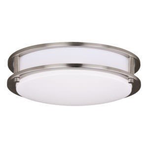 Vaxcel C0200 12" Horizon Plastic LED Energy Star Flush Mount Satin Nickel