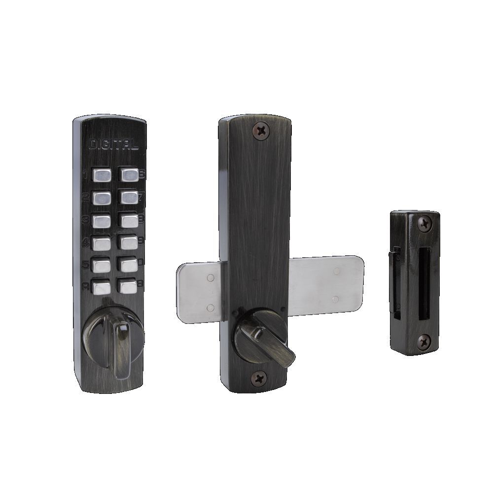 Lockey C120AB antique brass mechanical pushbutton locksets