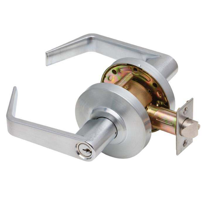 Dexter Commercial C2000CLCLRMR626KDC satin chrome clutching classroom door lever