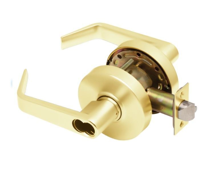 Dexter Commercial C2000ENTRR605SFIC bright brass clutching keyed entry door lever