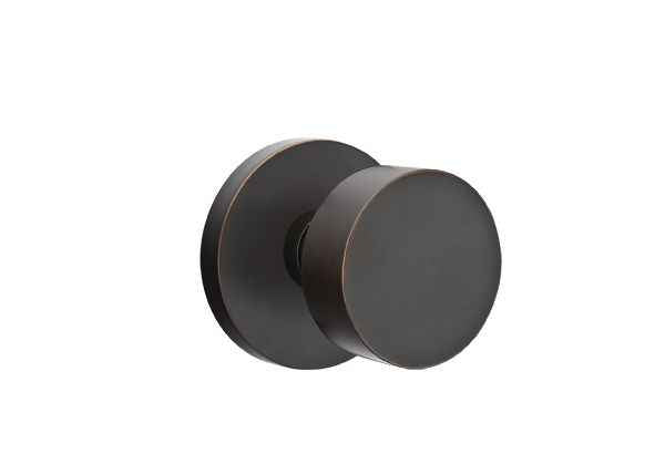 Emtek Knob 2-3/8" Backset Passage with Disk Rose with CF Mechanism for 1-3/8" to 1-3/4" Door - Reversible in Oil Rubbed Bronze
